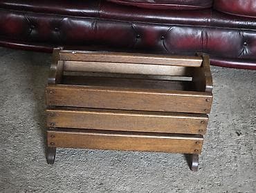 plafonska sušilica za veš: Drvena stojeca korpa za novine/časopise - Materijal: masivno drvo — 5