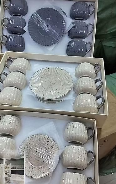 Set šolja sa tacnama – keramički servis za kafu/čaj 100ml 4560 dinara