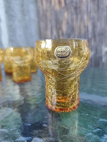 kuvalo za caj: ​🍊 Bohemia Glass - Vintage češki set bokal i čaše (Amber staklo) 🍊 ​Na — 3