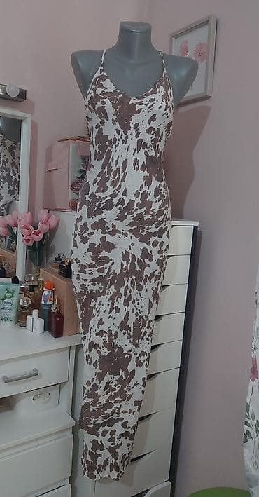 paul shark jakne: Slip haljina sa uzorkom – braon/bež “kravlji” print - Kroj — 3