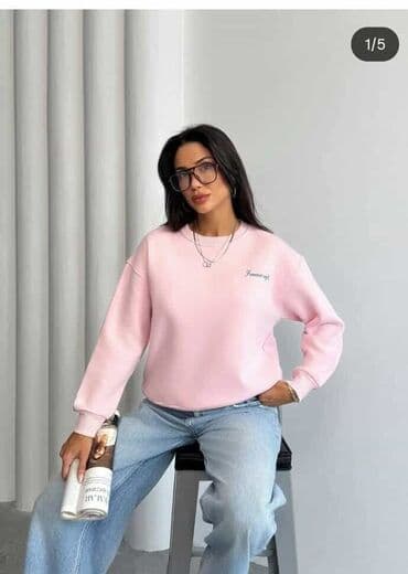 palm angels duksevi: Ženski duks – casual model sa printom - Kroj: opušten/oversize, duži — 2