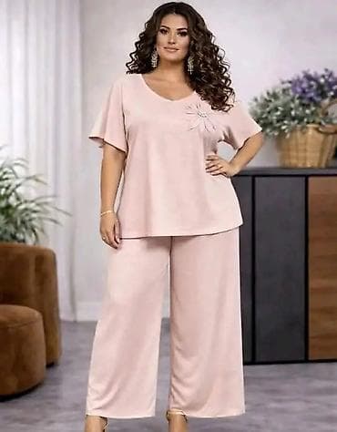 vogeli kompleti zenski: Dvodijelni ženski komplet – plus size - Gornji dio: bluzica sa — 8