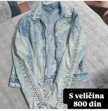 Vests: Ženska teksas jakna, izbeljen/acid wash efekat u svetloplavim i belim — 1