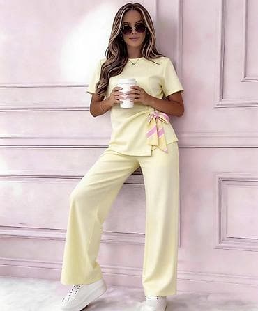 matteo moretti majice: ✨Prelep komplet – majica i pantalone sa širokom nogavicom ✅3000 Din S — 7