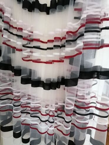 Ćebad i pokrivači: Zavese nove, Dužina i širina po meri. Ušivena traka i obrađene ivice — 1