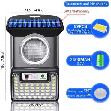 zidna rasveta: Cena 1600 din 59 LED ultra-jakih svetla na solarni pogon + daljinski — 5