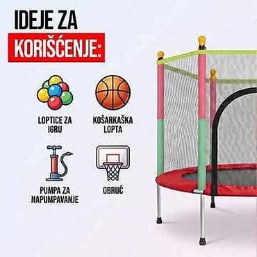 stubne busilice polovne prodaja: Dečiji trampolin sa zaštitnom mrežom – 1,4 m - Prečnik: 1,4 m; ukupna — 2
