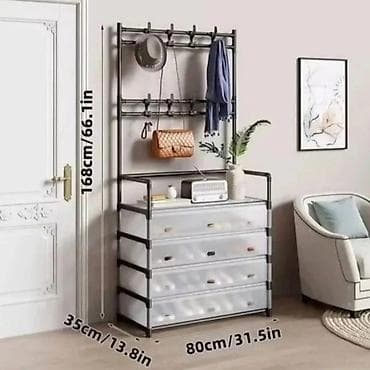 tabure za hodnik: Višenamenski garderober/organizator za hodnik – stalak sa fiokama — 4