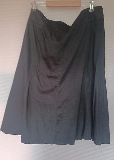 riker sandale: Crna A-kroja suknja sa vezivanjem - Model: midi/A-kroj, blago — 2