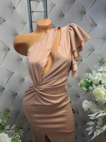kratke haljine: Elegantna ženska haljina – asimetrični model sa jednim ramenom i — 1