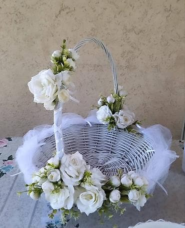 Svadbena oprema: Dekorativne bele korpe za posebne prilike - Ručno pletene korpe od — 2