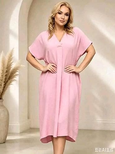 dizni haljina: Ženska midi haljina – oversize kroj - Kroj: komotna, ravna silueta sa — 6