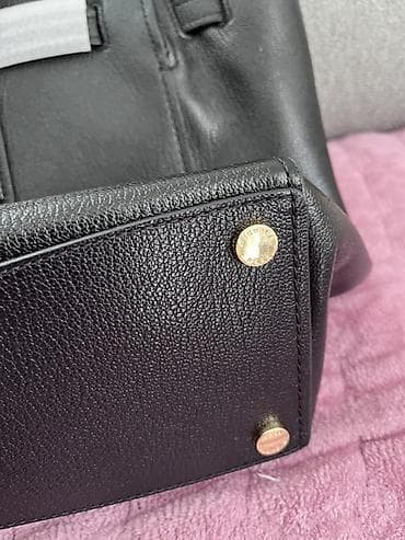 torba za tenis: Michael Kors kožna torba – crna tote/šoper silueta - Materijal — 4