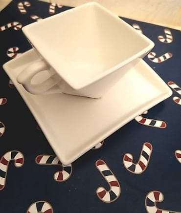 tiganj za američke palačinke lidl: 4 Šolje za espresso sa tanjirićima – moderan kvadratni dizajn - — 2