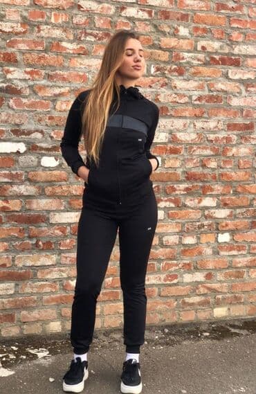tek flis trenerka: Nike, M (EU 38), Single-colored, color - Black — 21