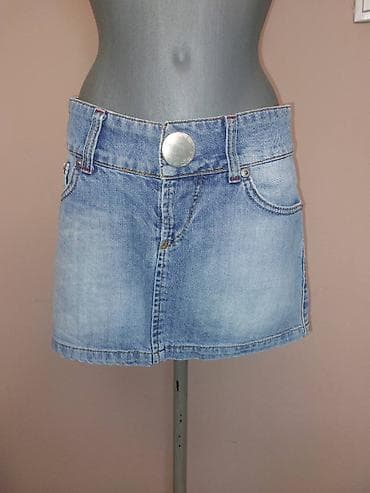 jeans suknje: TEKSAS MINIĆ Svetlo plavi minić sa velikim metalnim dugmetom/kopčom — 3