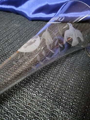 Drinking Glasses: Case za vino,kristalno staklo,rucna gravura iz 2000ih.god. Case za — 9