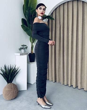 haljine tifani: 🔥Elegantna midi haljina sa spuštenim ramenima - Kroj: uska silueta — 2