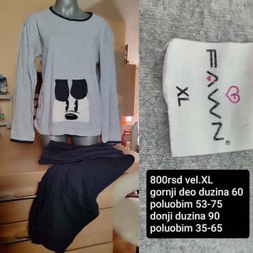 pidzame sa srcima: Ženska pidžama Fawn, veličina XL. - Dvodelni set: gornji deo — 1