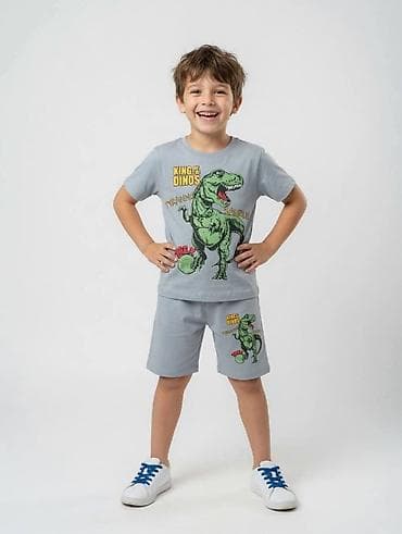 Dečiji komplet za leto – majica i bermude sa dinosaurus motivom -