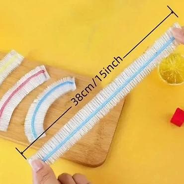 ormarići za lavabo: Set od 100 komada elastičnih PE navlaka za čuvanje svežine hrane.  — 7