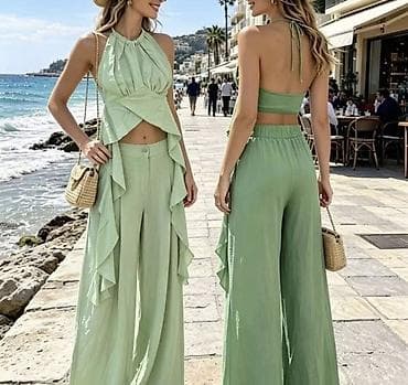 prsten sa opalom: Komplet crop top sa volanima,vezuje se oko vrata,gola ledja i duboke — 5