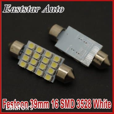 39mm, bela input voltage: dc 12v 16 smd leds in each bulb led type — 2