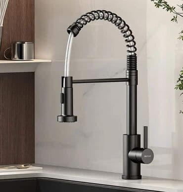 ikea prekrivač za krevet: Slavina za sudoperu - sa tusem ( BATERIJA ) Dve boje: crna i siva — 1
