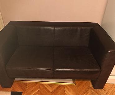 nogare za stolove: Na prodaju kozni trosedcrne boje donesen iz Nemacke, od koze boks — 7