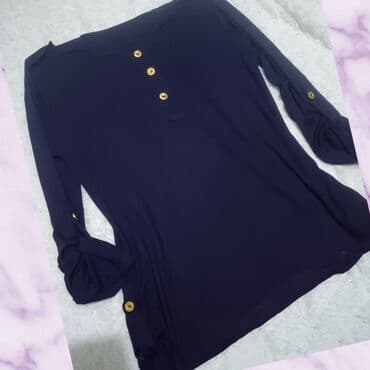 kompleti sa perjem: Nova tunika bluza M/L Pazuh 48 do 50cm Duzina 61cm Teget sa zlatnim — 2
