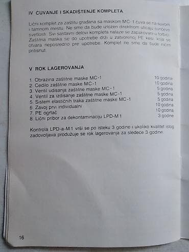 tehran sa prevodom: Knjiga:Licni komplet za zastitu gradjana sa maskom SC=1, 166 str. 16,5 — 3