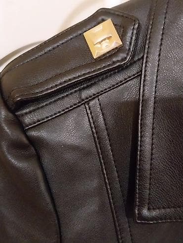 ecco zenske patike: Crna ženska jakna univerzalna odgovara za M i L od eko kože, kratkog — 2