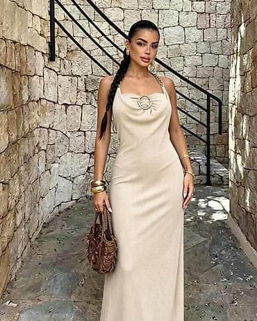 leggings h: Elegantna duga haljina sa drapiranim dekolteom - Kroj: uska silueta — 2