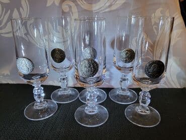 swarovski kristal cena: Case kristalno staklo za vino Zinnmunsen Nemacka iz 70,80ih. Case za — 5