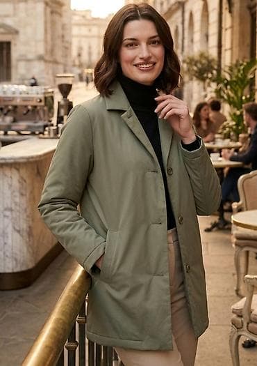 saim se majce: Ženska lagana jakna – maslinasto zelena - Kroj: ravna, dužina do — 1