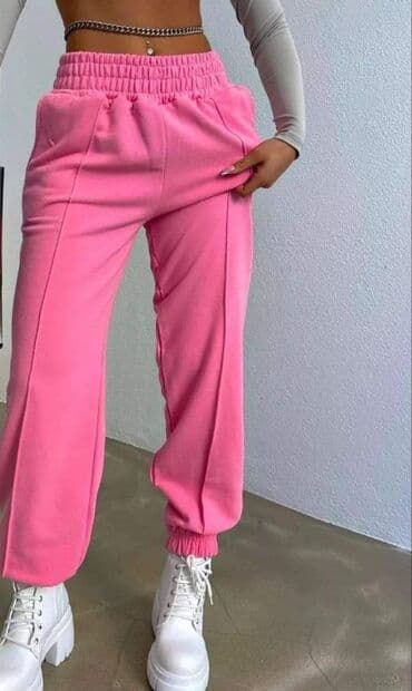 zenske trenerke guess: Trenerke donji deo sa stepom po sredini nogavica. Roza,braon — 1