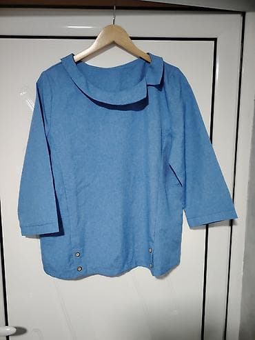 Skafanderi: Plava ženska bluza sa 3/4 rukavima - Materijal: lagani tkan, prijatan — 1