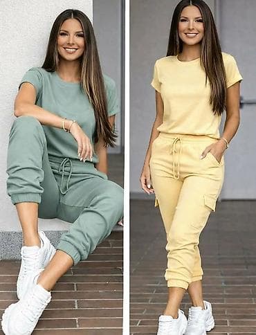 exit duksevi: Damski komplet trenerke – majica + donji deo sa džepovima - Dvod elni — 2