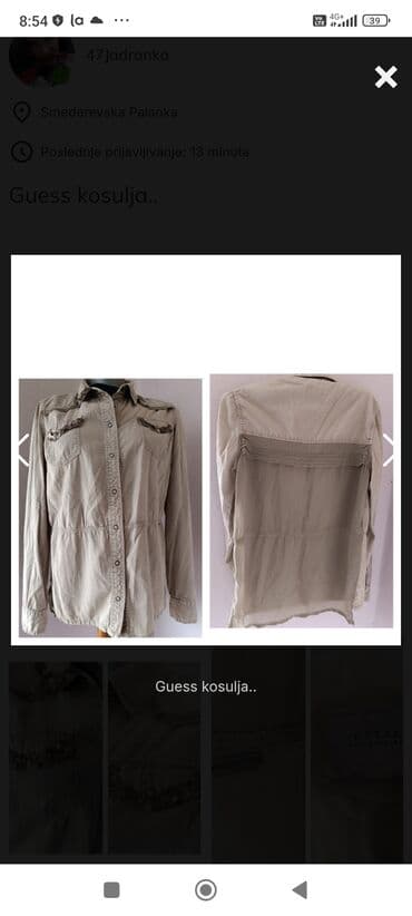 Donji delovi trenerke: RASPRODAJA!!!Guess ženska košulja, bež/svetlosmeđa. - Model sa dugim — 2
