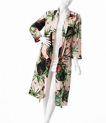 Ženska obuća: Dugi kimono s tropskim printom - Model: lagani, lepršavi kimono do — 6