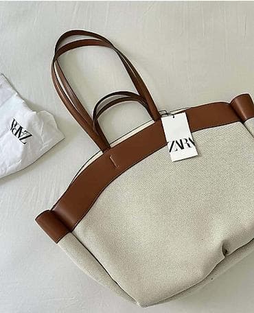 torba od teksasa: Ženska torba – model GD0058 - Materijal: platno u boji ecru sa — 2