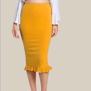 Suknja do kolena sa karnerom. zuta,tamno zuta,svetlo oker,krwm na lalafo.rs Suknja do kolena sa karnerom. zuta,tamno zuta,svetlo oker,krwm