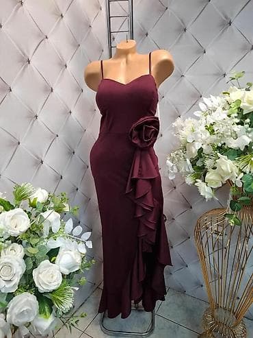 Elegantna ženska haljina – midi/maksi dužina, na bretele, sa srcolikim