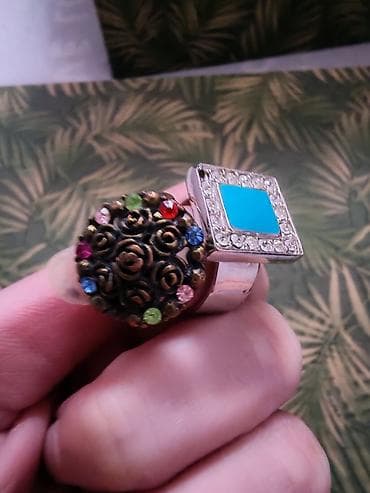 rolex prsten cena: Unikatni statement prsten sa dvostrukim vrhom - Masivan, podesiv — 2