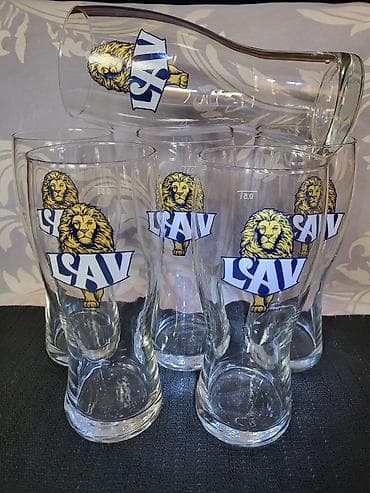 čaše sa duplim dnom: Case nove Lav pivo Berganovo Italija. Case za Lav pivo. Komada 6 u — 1