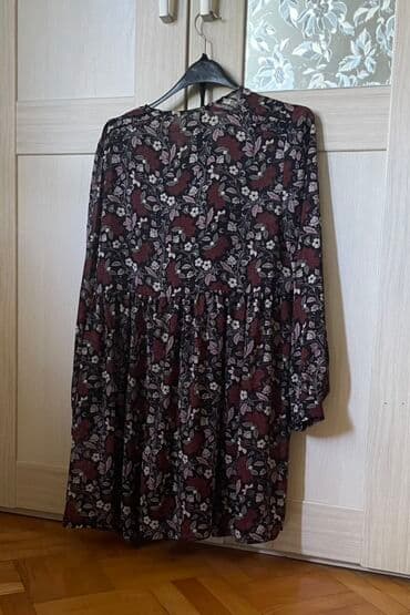 comma haljine 2022: Pepe Jeans L (EU 40), color - Burgundy, Oversize, Long sleeves — 2