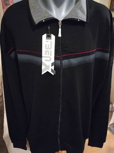 siroke pantalone za punije: Novi muski duks sa kragnom u velikom broju Benx 5XL Crni — 4