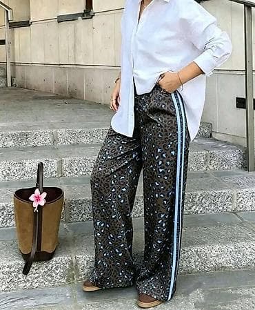 Pantalone: Pantalome široke pantalone sa animal printom. - Široke — 6