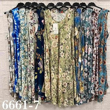 Ženska obuća: Ženska letnja haljina bez rukava, model 6661-7 gs - Kroj: ležeran — 5