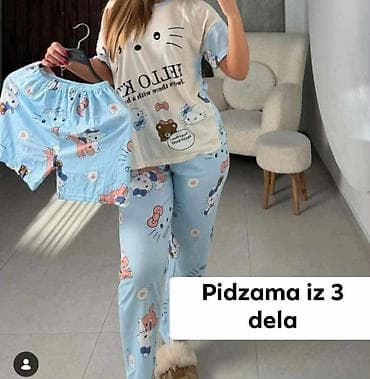 bluze plus size: Pidžama iz 3 dela – ženski set - Komplet sadrži: kratku majicu — 3